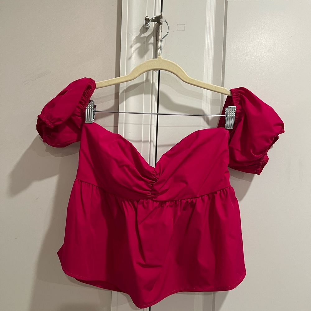 Pink TCEC off the shoulder top